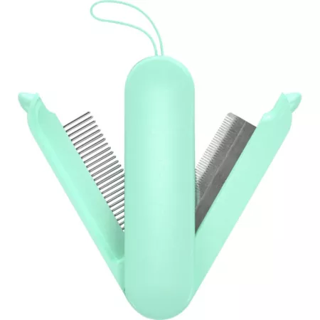 Pet Life JOYNE GR3GN® 2-in-1 Multi-Function Swivel Pet Grooming Comb and Peeler Green Pet Brushes & Combs