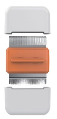 Pet Life Zipocket 2-in-1 Underake and Stainless Steel Travel Grooming Pet Comb, Orange, GR5OR