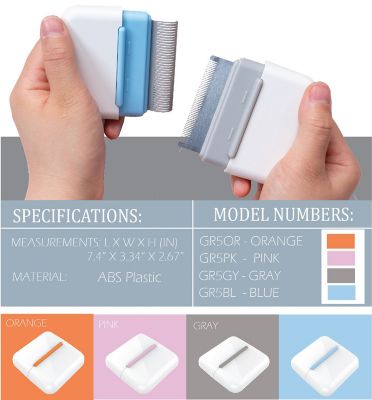 Image showing  Zipocket 2-in-1 Underake and Stainless Steel Travel Grooming Pet Comb, Gray, GR5GY