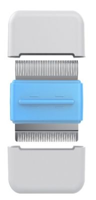 Pet Life Zipocket 2-in-1 Underake and Stainless Steel Travel Grooming Pet Comb, Blue, GR5BL