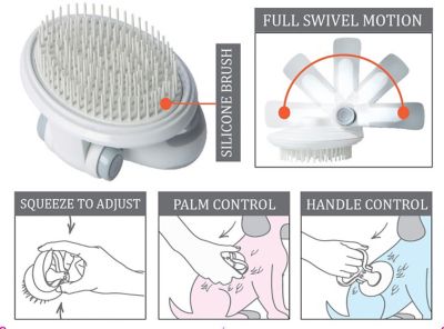 Image showing 5 th Pet Life Gyrater Swivel Travel Soft Grooming Pet Pin Brush, GR13