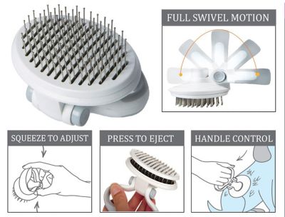 Image showing  Gyrater Swivel Travel Silicone Massage Grooming Cat Brush, GR14