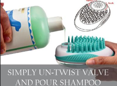 Image showing  Swasher Shampoo Dispensing Massage and Bathing Pet Brush, GR21GN