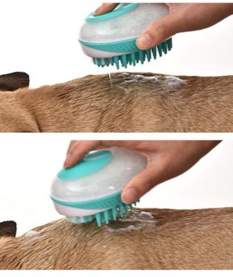 Image showing 7 th Pet Life Swasher Shampoo Dispensing Massage and Bathing Pet Brush, GR21GN