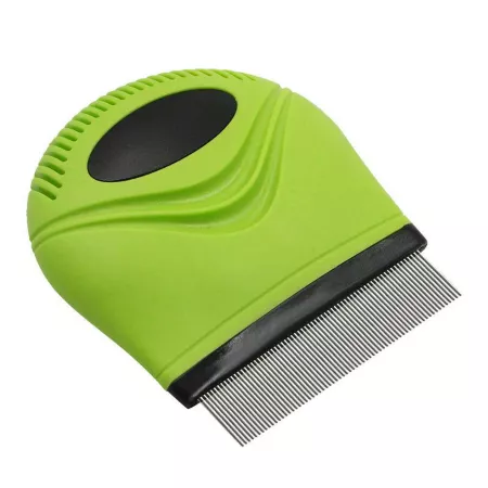 Pet Life Grazer Portable Travel Cat and Dog Comb Flea and Tick Comb Green GR27GN Pet Brushes & Combs