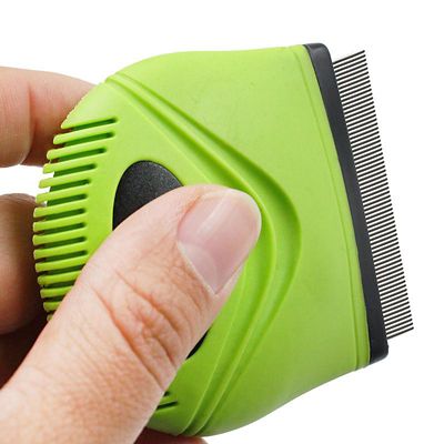 Image showing  Grazer Handheld Travel Grooming Cat and Dog Flea and Tick Comb, Green, GR27GN