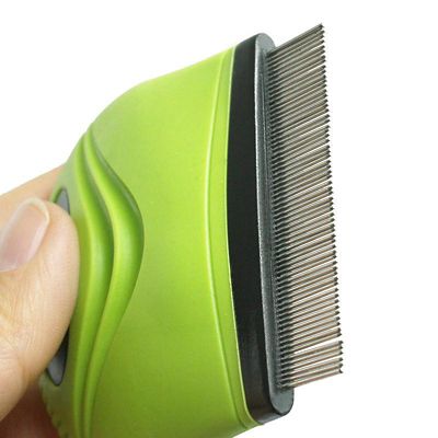 Image showing  Grazer Handheld Travel Grooming Cat and Dog Flea and Tick Comb, Green, GR27GN