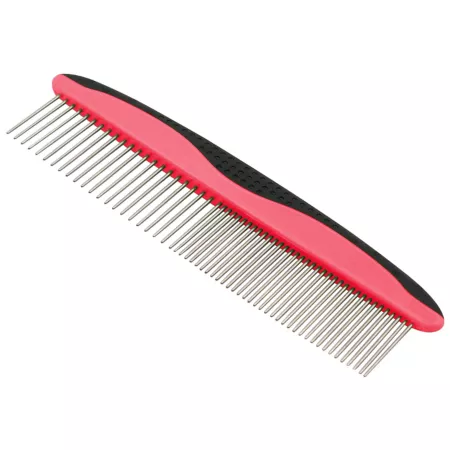 Pet Life Grip Ease Wide and Narrow Tooth Pet Grooming Comb Red GR28RD Pet Brushes & Combs