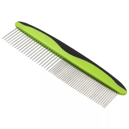 Pet Life Grip Ease Wide and Narrow Tooth Pet Grooming Comb Green GR28GN Pet Brushes & Combs