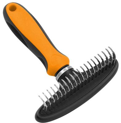 Pet Life Flex Series Undercoat Dematter Grooming Pet Rake, Orange, GR31OR