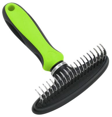 Pet Life Flex Series Undercoat Dematter Grooming Pet Rake, Green, GR31GN