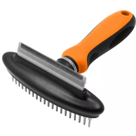 Pet Life Flex Series 2 in 1 Double-Sided Grooming Undercoat Pet Rake and Peeler Orange GR33OR Pet Brushes & Combs