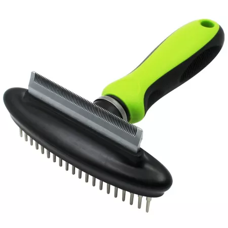 Pet Life Flex Series 2 in 1 Double-Sided Grooming Undercoat Pet Rake and Peeler Green GR33GN Pet Brushes & Combs