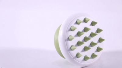 Image showing  Scwubba Handheld Bathing Brushing and Massaging Soft Flexible Grooming Pet Comb, Green, GR34GN