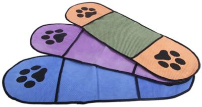 Image showing  Dry-Aid Hand Inserted Bathing and Grooming Quick-Drying Microfiber Pet Towel, Blue