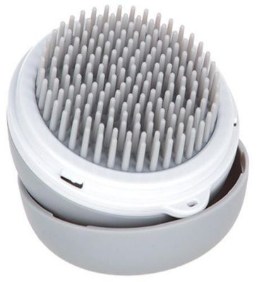 Image showing  Bravel 3-in-1 Travel Pocketed Dual Grooming Brush and Pet Comb, Gray, GR52GY