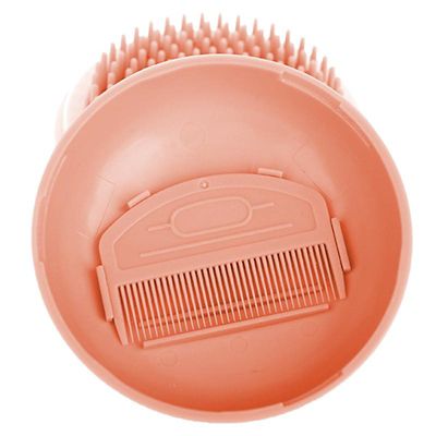 Image showing  Bravel 3-in-1 Travel Pocketed Dual Grooming Brush and Pet Comb, Orange, GR52OR