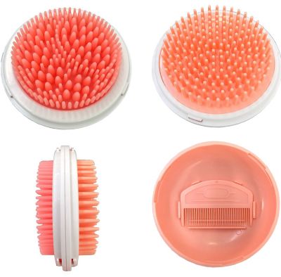 Image showing  Bravel 3-in-1 Travel Pocketed Dual Grooming Brush and Pet Comb, Orange, GR52OR