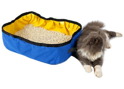 Pet Life Litter Go' Travel Folding Waterproof Kitty Cat Litterbox and Bath