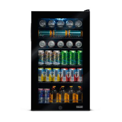 Image showing  126 Can Freestanding Beverage Fridge with Adjustable Shelves, Onyx Black