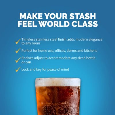 Image showing  126 Can Freestanding Beverage Fridge with Adjustable Shelves, Onyx Black