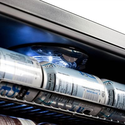 Image showing  126 Can Freestanding Beverage Fridge with Adjustable Shelves, Onyx Black