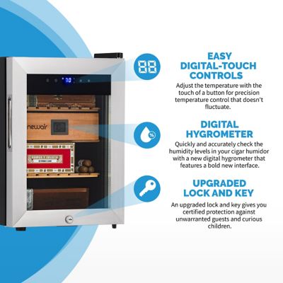 Image showing  250 ct. Electric Cigar Humidor and Thermoelectric Cooling Wineador with Precision Digital Temperature Controls