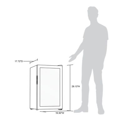 Image showing  100 Can Beverage Fridge with Glass Door, Small Freestanding Mini Fridge in Stainless Steel