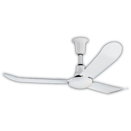 J&D Manufacturing 60 in. Indoor/Outdoor Premium Ceiling Fan, White, 115V, 10 in. Downrod, RP