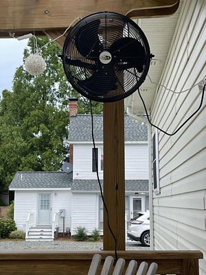 Image showing  18 in. Indoor/Outdoor 3-Speed UL507 Ceiling/Pole Mount Fan, Black, 115V, 1 Phase