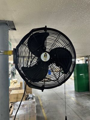 Image showing  18 in. Indoor/Outdoor 3-Speed UL507 Ceiling/Pole Mount Fan, Black, 115V, 1 Phase