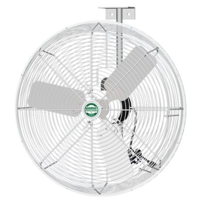 J&D Manufacturing Green Breeze Greenhouse Fan with Bracket and 10 ft. Cord, 24 in., 115V, 1 Phase, 1 Speed/Variable, White