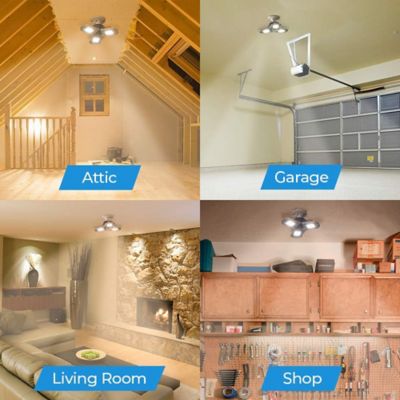 Image showing  60 Watt Equivalent 4,000-Lumen TriBurst High Intensity Garage and Shop Light, 6,500K