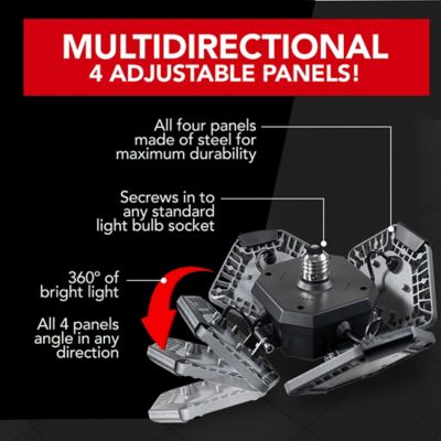 Image showing  5,500-Lumen Quadburst LED Garage Lighting with 4 Multi-Directional Panels