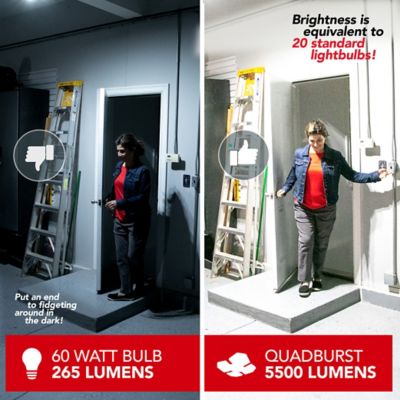 Image showing 7 th Bell & Howell 5,500-Lumen Quadburst LED Garage Lighting with 4 Multi-Directional Panels