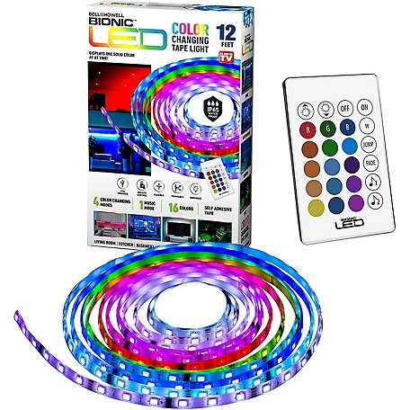 Bell & Howell Bionic LED Tape Light LED Strip Light Color Changing Light, 16 Colors, 4 Modes, Remote Control