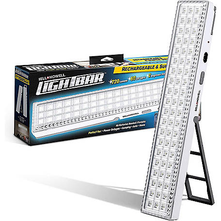 Lightbar 16.5 in., 720-Lumens, Built-in 60-LED Bulbs, Rechargeable, Portable, Folding Stand & Hanger, 1436