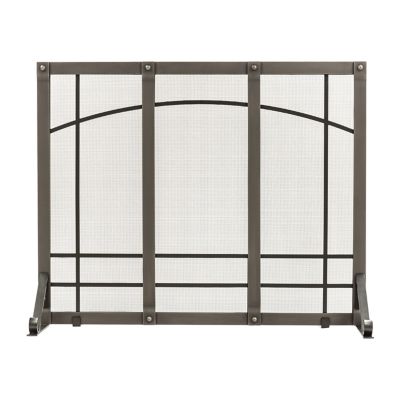 Pleasant Hearth 39 in. x 12.19 in. x 31.44 in. Titan Fireplace Screen, Silver