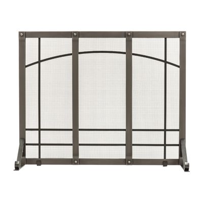 Pleasant Hearth Titan Fireplace Screen, Silver