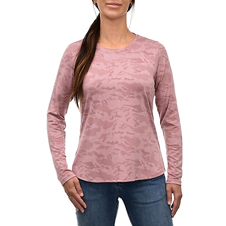 Ridgecut Women's Long-Sleeve Camo T-Shirt, Pink Camo, 3X