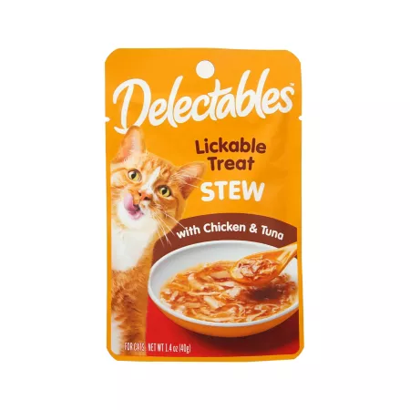 Delectables Hartz Chicken and Tuna Stew Cat Lick Treat 1.4 oz. Cat Lickable Treats