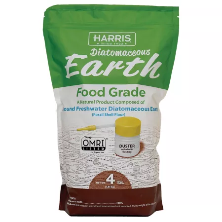 Harris Diatomaceous Earth Food Grade with Powder Duster Included 4 lb. Cat Flea & Tick Sprays & Wipes