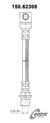Centric Parts Premium Brake Hydraulic Hose, BKNJ-CEC-150.62308