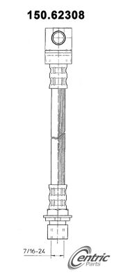 Centric Parts Premium Brake Hydraulic Hoses, BKNJ-CEC-150.62308