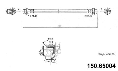 Centric Parts Premium Brake Hydraulic Hose, BKNJ-CEC-150.65004