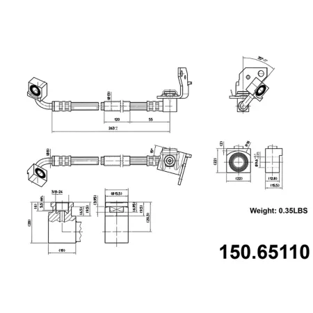 Premium Centric Parts Brake Hydraulic Hoses BKNJ-CEC-150.65110 Brakes & Brake Parts