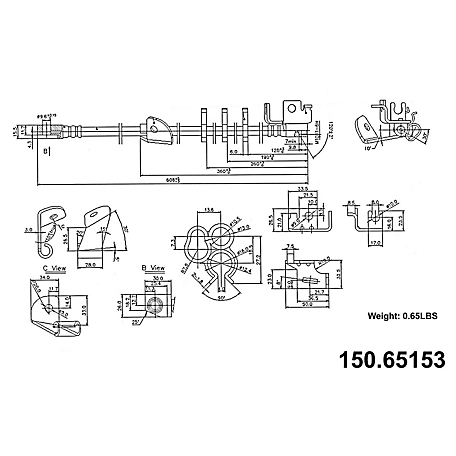 Centric Parts Premium Brake Hydraulic Hoses, BKNJ-CEC-150.65153