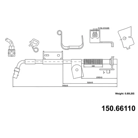 Premium Centric Parts Brake Hydraulic Hoses BKNJ-CEC-150.66110 Brakes & Brake Parts