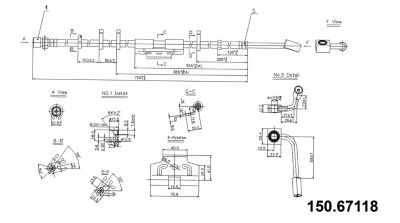 Centric Parts Premium Brake Hydraulic Hose, BKNJ-CEC-150.67118