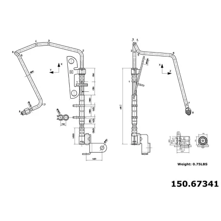 Premium Centric Parts Brake Hydraulic Hoses BKNJ-CEC-150.67341 Brakes & Brake Parts